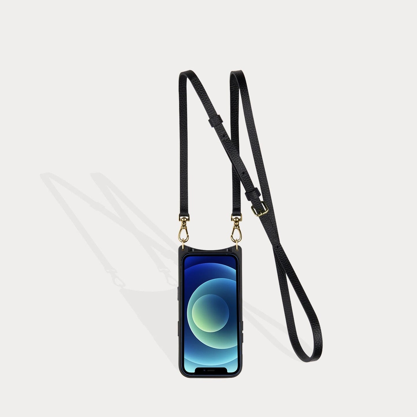 Emma Pebble Leather Crossbody Bandolier - Black/Gold Bandolier Core Bandolier 